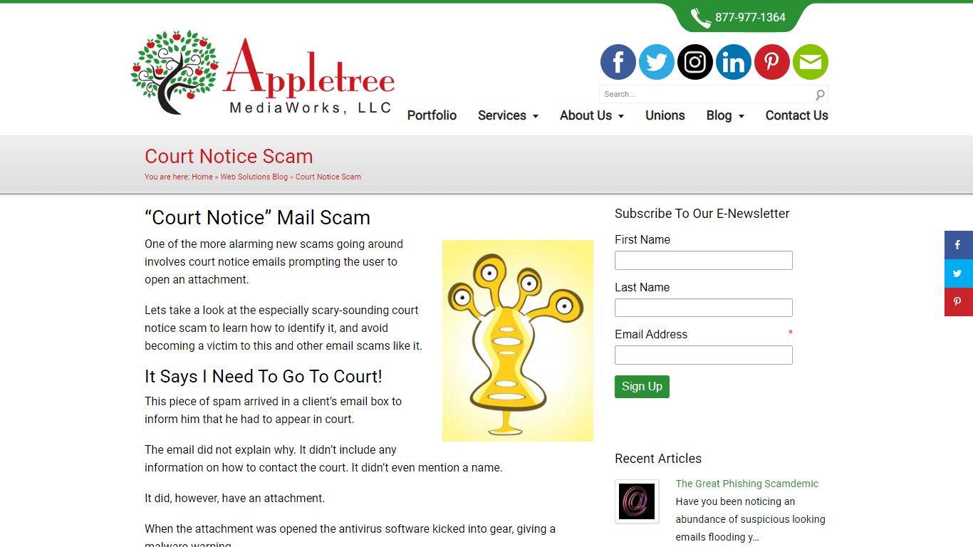 Court Notice Scam - Appletree Mediaworks